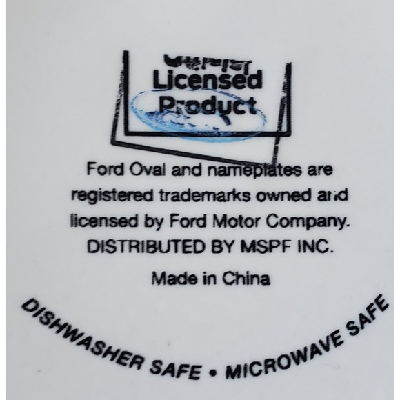 Ford Motor Coffee Mug Retro White/Red Stripe w/ Black Ford Emblem & Logos - Picture 9 of 9